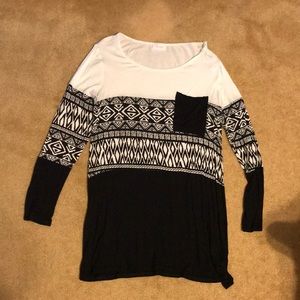 Cotton Tunic with Aztec Print